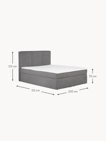 Boxspringbett Oberon, Matratze: 5-Zonen-Taschenfederkern, Füße: Kunststoff Dieses Produkt, Webstoff Anthrazit, B 180 x L 200 cm, Härtegrad H2