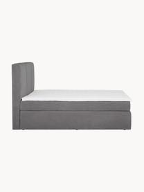 Boxspringbett Oberon, Matratze: 5-Zonen-Taschenfederkern, Füße: Kunststoff Dieses Produkt, Webstoff Anthrazit, B 180 x L 200 cm, Härtegrad H2