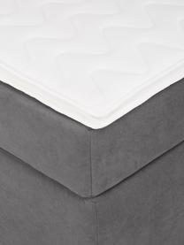 Boxspringbett Oberon, Matratze: 5-Zonen-Taschenfederkern, Füße: Kunststoff Dieses Produkt, Webstoff Anthrazit, B 180 x L 200 cm, Härtegrad H2