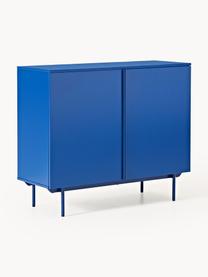 Credenza alta in legno Elona, Blu elettrico, Larg. 100 x Alt. 120 cm