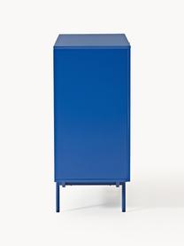 Credenza alta in legno Elona, Blu elettrico, Larg. 100 x Alt. 120 cm