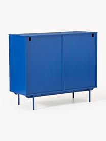 Credenza alta in legno Elona, Blu elettrico, Larg. 100 x Alt. 120 cm