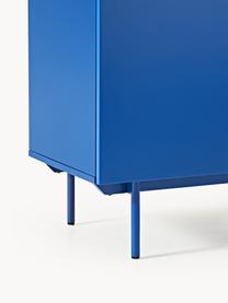 Credenza alta in legno Elona, Blu elettrico, Larg. 100 x Alt. 120 cm