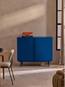 Credenza alta in legno Elona, Blu elettrico, Larg. 100 x Alt. 120 cm