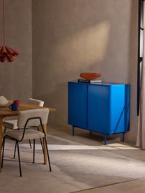 Credenza alta in legno Elona, Blu elettrico, Larg. 100 x Alt. 120 cm