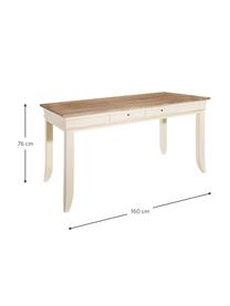 Mesa de comedor Vicky, Estructura: tablero de fibras de dens, Marrón, crema, An 160 x Al 76 cm