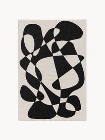 Tapis intérieur-extérieur Taro, 100 % polypropylène, Noir, blanc cassé, larg. 80 x long. 150 cm (taille XS)