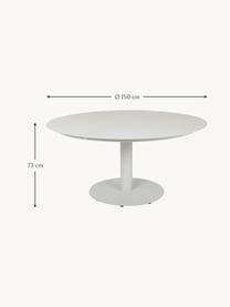 Table de jardin ronde Peace, Aluminium enduit, Gris clair, Ø 150 cm