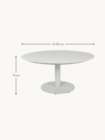 Ronde tuintafel Peace, Gecoat aluminium, Lichtgrijs, Ø 150 cm