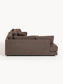 Sofa Bouclé Tribeca, Tapicerka: Bouclé (93% poliester, 6%, Stelaż: drewno bukowe, drewno sos, Nogi: drewno sosnowe Ten produk, Ciemnobrązowy Bouclé, S 356 x G 192 cm, lewostronna