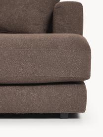 Sofa Bouclé Tribeca, Tapicerka: Bouclé (93% poliester, 6%, Stelaż: drewno bukowe, drewno sos, Nogi: drewno sosnowe Ten produk, Ciemnobrązowy Bouclé, S 356 x G 192 cm, lewostronna