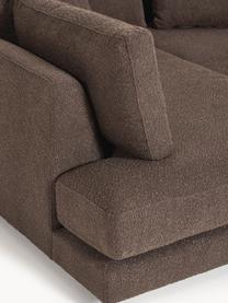 Sofa Bouclé Tribeca, Tapicerka: Bouclé (93% poliester, 6%, Stelaż: drewno bukowe, drewno sos, Nogi: drewno sosnowe Ten produk, Ciemnobrązowy Bouclé, S 356 x G 192 cm, lewostronna