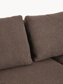 Sofa Bouclé Tribeca, Tapicerka: Bouclé (93% poliester, 6%, Stelaż: drewno bukowe, drewno sos, Nogi: drewno sosnowe Ten produk, Ciemnobrązowy Bouclé, S 356 x G 192 cm, lewostronna