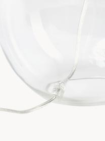 Lampa stołowa ze szklaną podstawą i kloszem z rattanu Zoya, Jasny brązowy, transparentny, Ø 30 x W 51 cm