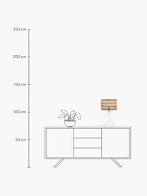 Große Tischlampe Zoya mit Glasfuß und Rattanschirm, Lampenschirm: Rattan, Lampenfuß: Glas, Hellbraun, Transparent, Ø 30 x H 51 cm