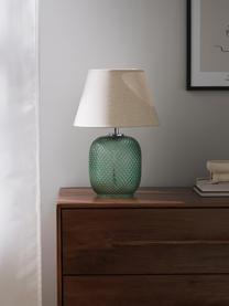 Petite lampe à poser avec pied en verre teinté Cornelia, Beige, vert menthe, Ø 28 x haut. 38 cm