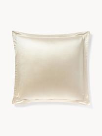 Taie d'oreiller en soie de mûrier avec ourlet Marianna, Blanc cassé, larg. 65 x long. 65 cm