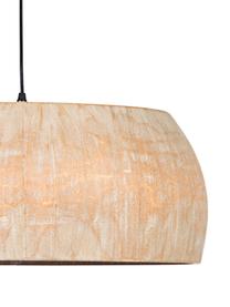Lámpara de techo de madera de Paulownia Solid, estilo escandinavo, Pantalla: madera de Paulownia, Anclaje: metal recubierto, Cable: plástico, Beige, Ø 53 x Al 23 cm