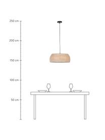 Lampa wisząca z drewna paulowni w stylu scandi Solid, Beżowy, Ø 53 x W 23 cm