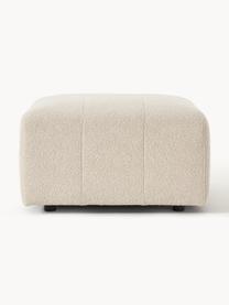 Bouclé Sofa-Hocker Lena, Bezug: Bouclé (93 % Polyester, 6, Gestell: Kiefernholz, Schichtholz,, Füße: Kunststoff, Bouclé Hellbeige, B 76 x T 76 cm