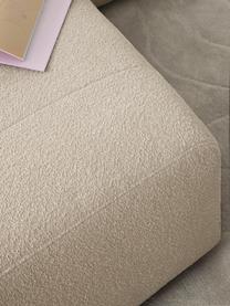 Bouclé Sofa-Hocker Lena, Bezug: Bouclé (93 % Polyester, 6, Gestell: Kiefernholz, Schichtholz,, Füße: Kunststoff, Bouclé Hellbeige, B 76 x T 76 cm