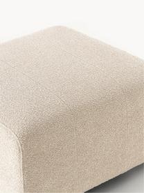 Bouclé Sofa-Hocker Lena, Bezug: Bouclé (93 % Polyester, 6, Gestell: Kiefernholz, Schichtholz,, Füße: Kunststoff, Bouclé Hellbeige, B 76 x T 76 cm