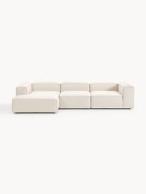 Modulares Ecksofa Lennon aus Leinen-Mix, Bezug: 50 % Viskose, 25 % Leinen, Gestell: Fichtenholz, Sperrholz, m, Füße: Kunststoff Dieses Produkt, Leinen-Mix Beige, B 327 x T 180 cm, Eckteil links