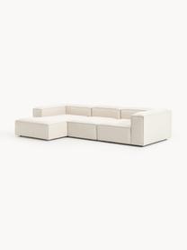 Narożna sofa modułowa z mieszanki lnu Lennon, Tapicerka: 50% wiskoza, 25% len, 15%, Nogi: tworzywo sztuczne Ten pro, Beżowa mieszanka lnu, S 327 x G 180 cm, lewostronna