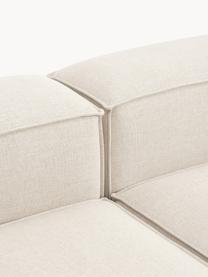 Narożna sofa modułowa z mieszanki lnu Lennon, Tapicerka: 50% wiskoza, 25% len, 15%, Nogi: tworzywo sztuczne Ten pro, Beżowa mieszanka lnu, S 327 x G 180 cm, lewostronna