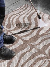 In- & Outdoor-Teppich Avin mit Zebramuster, 100% Polypropylen, Hellbraun, Cremeweiß, B 120 x L 170 cm (Größe S)