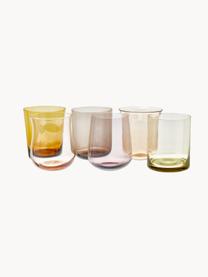Sada ručně foukaných sklenic v různých tvarech a barvách Diseguale, 6 dílů, Foukané sklo, Více barev, transparentní, Ø 8 cm, V 10 cm, 200 ml
