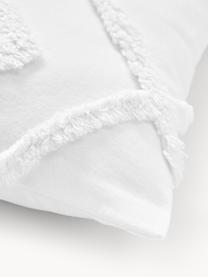 Baumwollperkal-Kopfkissenbezüge Faith mit getufteter Verzierung, 2 Stück, Webart: Perkal Fadendichte 180 TC, Weiß, B 40 x L 80 cm