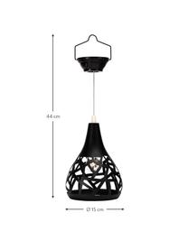 Solar hanglamp Sunshine Magic, Lampenkap: metaal, Baldakijn: kunststof, Zwart, Ø 15 x H 44 cm