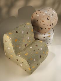 Pouf en bouclette pour enfants fait main Sugar, Ø 40 cm, Bouclette beige, aspect terrazzo, Ø 40 x haut. 25 cm