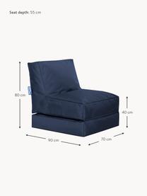 Outdoor loungefauteuil Pop Up met ligfunctie, Geweven stof donkerblauw, B 70 x D 90 cm