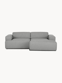 Divano angolare 3 posti Melva, Rivestimento: 100% poliestre Il rivesti, Struttura: pino massiccio, certifica, Tessuto grigio, Larg. 239 x Alt. 143 cm, chaise-longue a destra