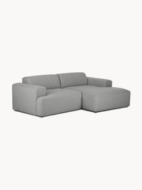 Divano angolare 3 posti Melva, Rivestimento: 100% poliestre Il rivesti, Struttura: pino massiccio, certifica, Tessuto grigio, Larg. 239 x Alt. 143 cm, chaise-longue a destra