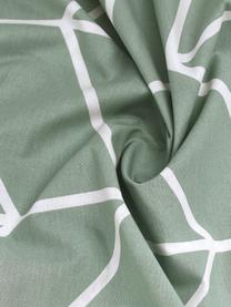 Pościel z bawełny Mirja, Zielony, biały, we wzór, 135 x 200 cm + 1 poduszka 80 x 80 cm