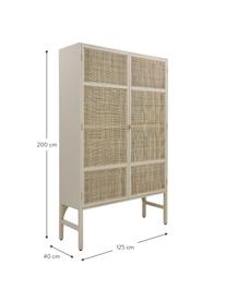 Kledingkast Retro met planken, 2 deuren, Frame: sukai hout, MDF, Handvatten: messing, Met planken, 125 x 200 cm