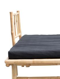 Tapicerowane łóżko dzienne z drewna bambusowego Mandisa, Korpus: drewno bambusowe, natural, Tapicerka: poliester, Drewno bambusowe, czarny, S 215 x G 100 cm
