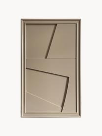 Sculpture murale artisanale Edge, Brun clair, larg. 30 x haut. 50 cm