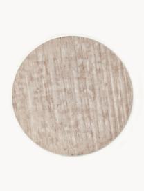 Tapis rond en viscose tissé main Jane, 100 % viscose, Beige clair, Ø 250 cm (taille XL)