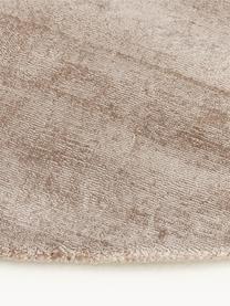 Tapis rond en viscose tissé main Jane, 100 % viscose, Beige clair, Ø 250 cm (taille XL)