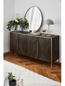 Credenza con ante in legno di mango massiccio Harry, Legno di mango, dorato, Larg. 175 x Alt. 85 cm