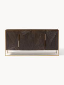 Credenza con ante in legno di mango massiccio Harry, Legno di mango, dorato, Larg. 175 x Alt. 85 cm