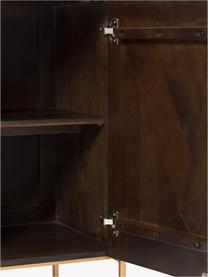 Sideboard Harry mit Türen aus massivem Mangoholz, Korpus: Massives Mangoholz, lacki, Mangoholz, Goldfarben, B 175 x H 85 cm