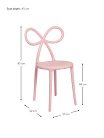 Kunststoff-Stuhl Ribbon in Rosa, Kunststoff (Polypropylen), Rosa, B 53 x T 52 cm