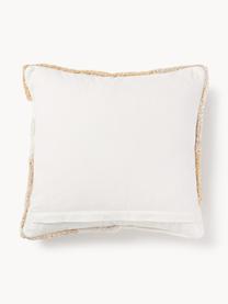 Housse de coussin 45x45 décorative Malu, 100 % coton, Tons beiges, blanc crème, larg. 45 x long. 45 cm