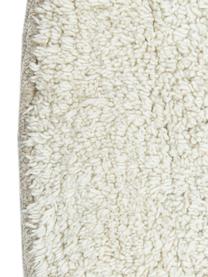 Tapis rond coton écru Suizo, 100 % coton, Écru, noir, Ø 150 cm (taille M)