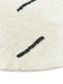 Tappeto rotondo in cotone color ecru Suizo, 100% cotone, Ecru, nero, Ø 150 cm (taglia M)